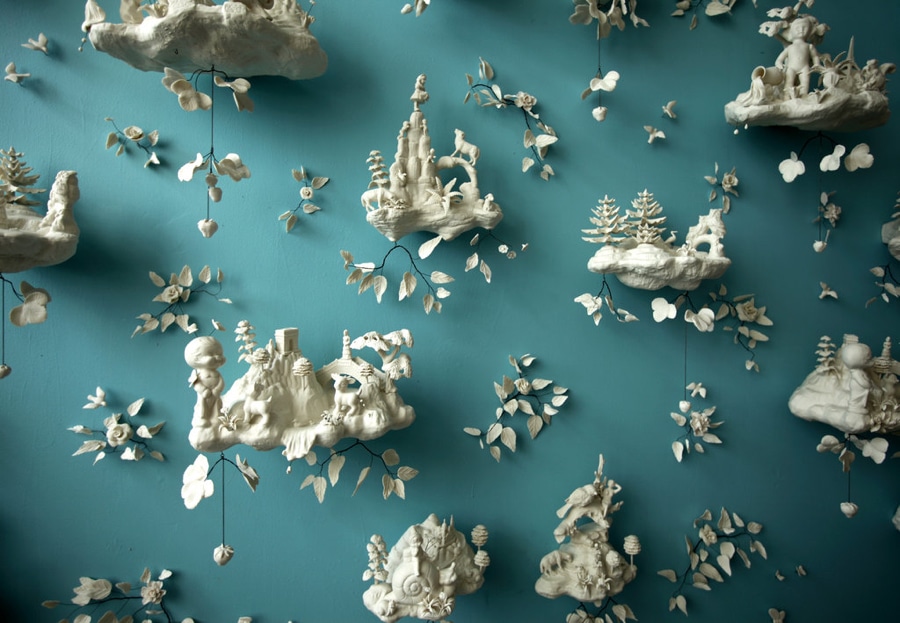 Folly Porcelain wallpaper by Beth Katleman photo by Tony Cenicola NY Times